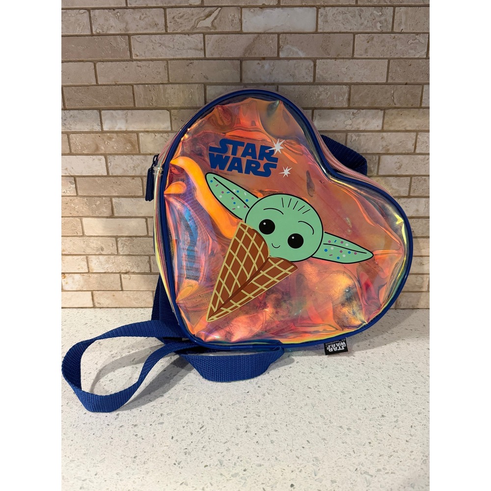Disney Star Wars Grogu Iridescent Heart Mini Backpack Cute Collectible